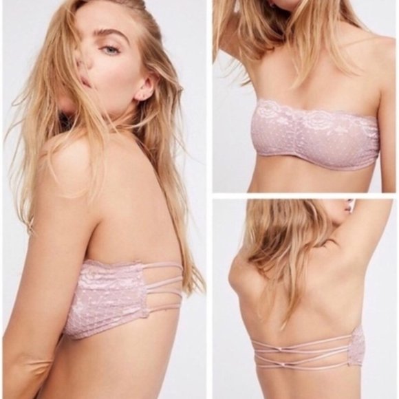 Free People Other - Free People Lace Bandeau Bralette in Nude (Light Pink)